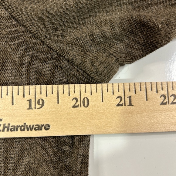 Indigo Soul Sweater Shirt Women’s Large Brown Crochet Shark Bite Asymmetrical - Picture 9 of 11